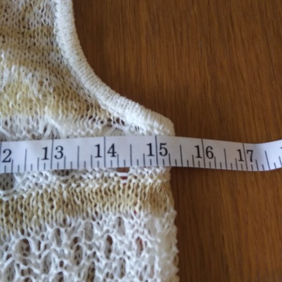 Flying Tomato | Fancy Knit Racerback Tan and White Tank | S | New - Picture 10 of 13